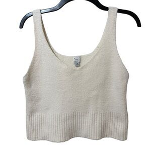 A NEW DAY ivory/off white cropped sweater tank top size Medium